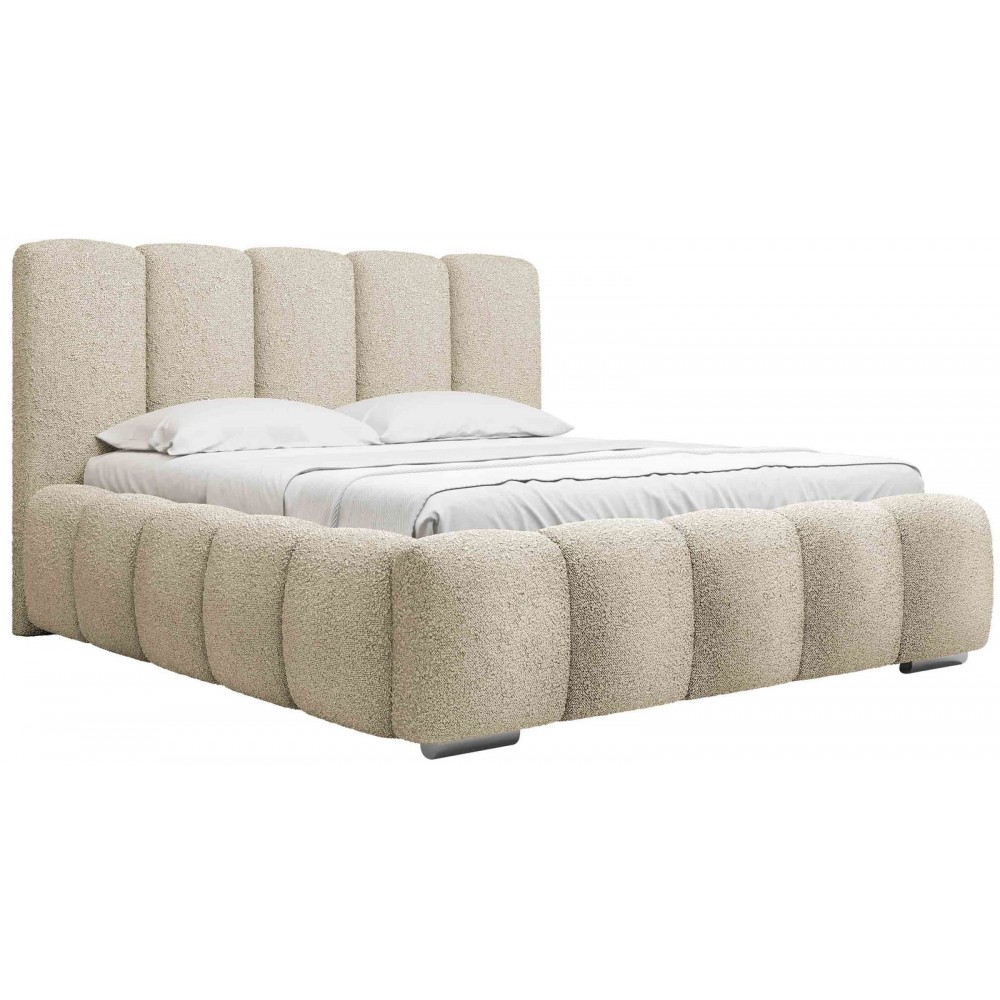 Επενδυμένο κρεβάτι Wizko-Beige-180 x 200