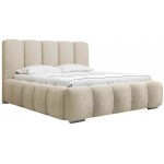 Επενδυμένο κρεβάτι Wizko-Beige-180 x 200