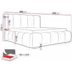 Επενδυμένο κρεβάτι Wizko-Leuko-180 x 200