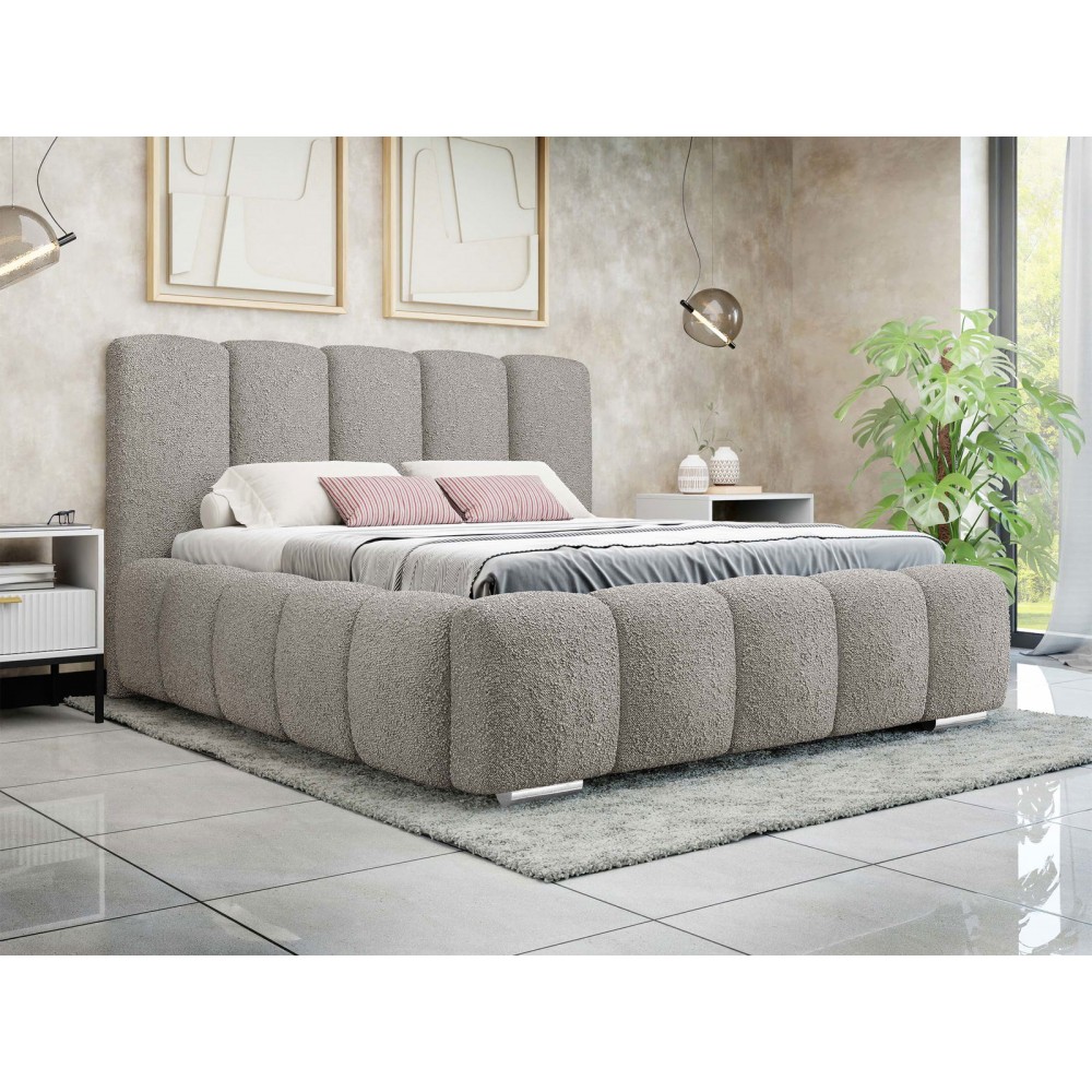 Επενδυμένο κρεβάτι Wizko-Gkri Skouro-140 x 200