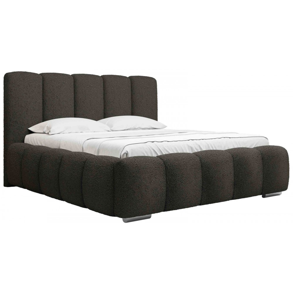 Επενδυμένο κρεβάτι Wizko-Grafitis-140 x 200