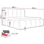 Επενδυμένο κρεβάτι Wizko-Prasino Skouro-160 x 200