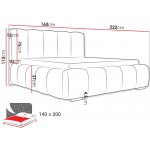 Επενδυμένο κρεβάτι Wizko-Mple Skouro-140 x 200