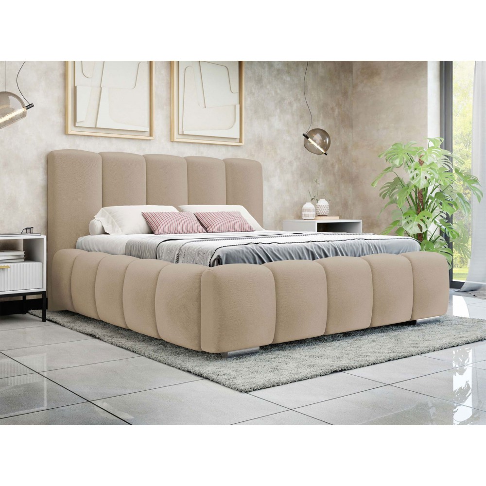 Επενδυμένο κρεβάτι Wizko-Mpez-160 x 200