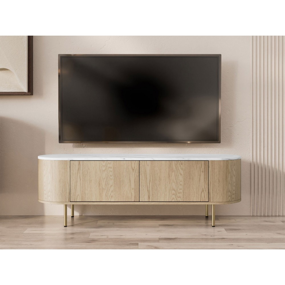 Έπιπλο τηλεόρασης Lygrint I-leuko marmaro - xruso