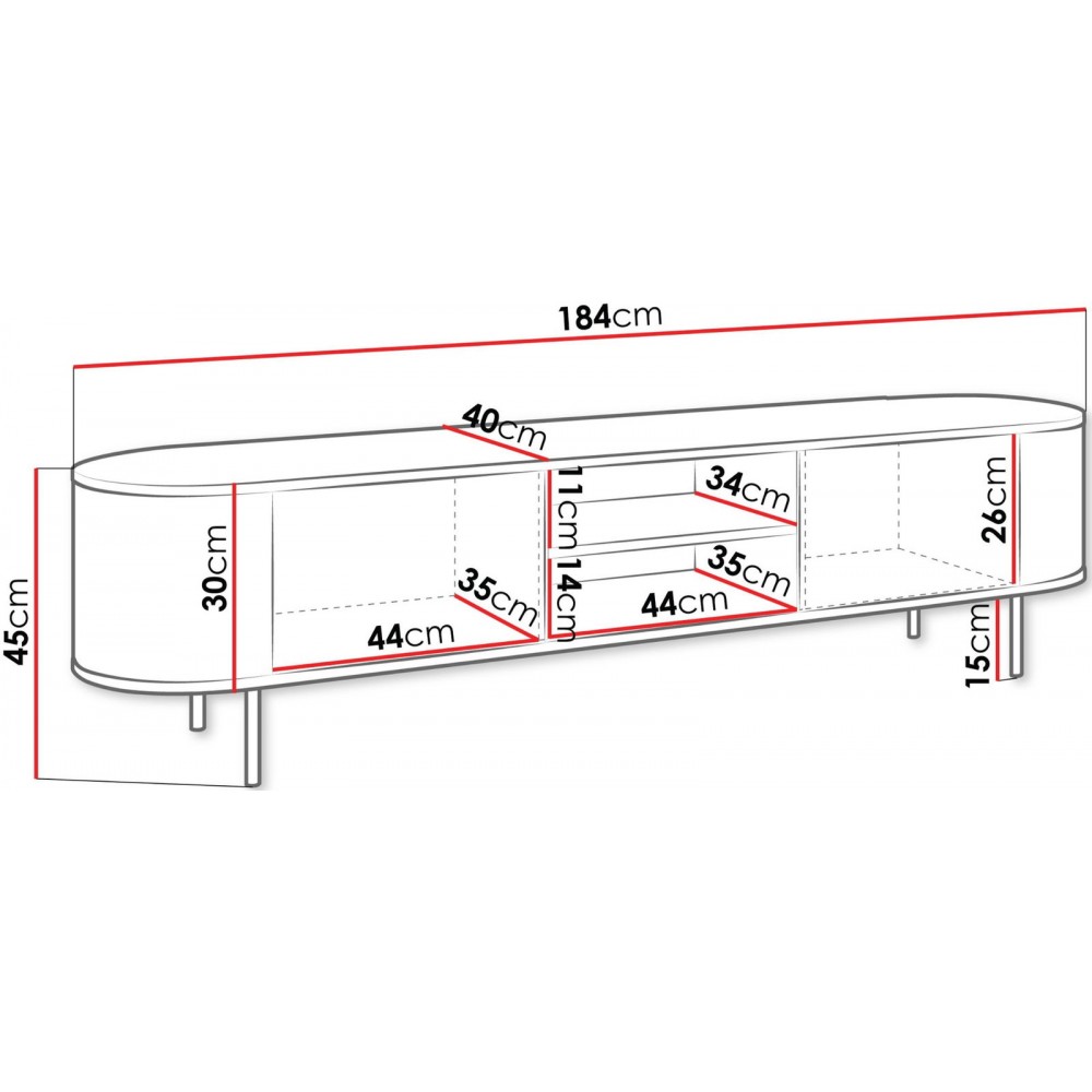 Έπιπλο τηλεόρασης Lygrint II-leuko marmaro - xruso