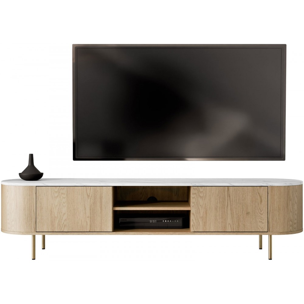 Έπιπλο τηλεόρασης Lygrint II-leuko marmaro - xruso