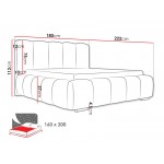 Επενδυμένο κρεβάτι Wizko-Roz-160 x 200