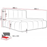 Επενδυμένο κρεβάτι Wizko-Roz-180 x 200