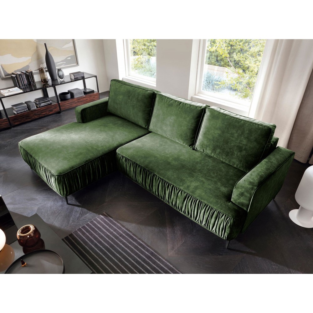 Γωνιακός καναπές Lavar-Prasino-Αριστερή