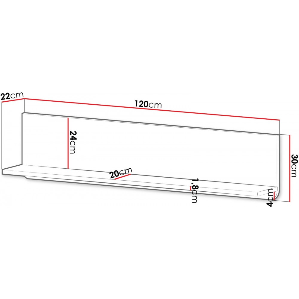 Ράφι Marly Reg II 120x22x30