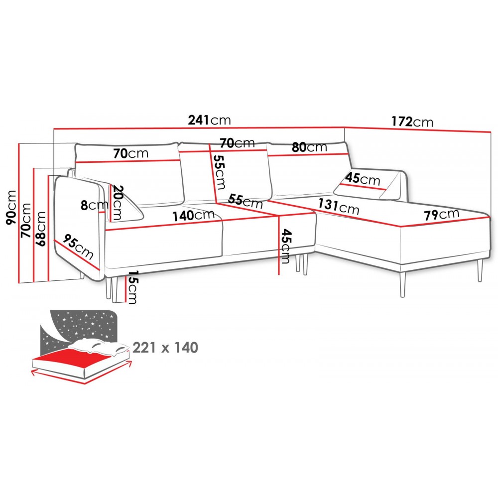 Γωνιακός καναπές Bardo-Beige