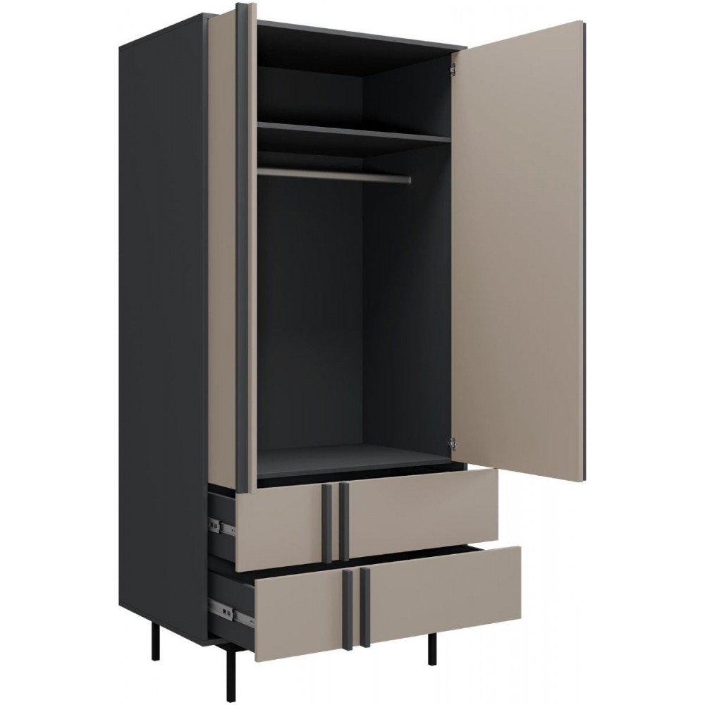 Ντουλάπα Alsy Reg δίφυλλη-Gkri Skouro