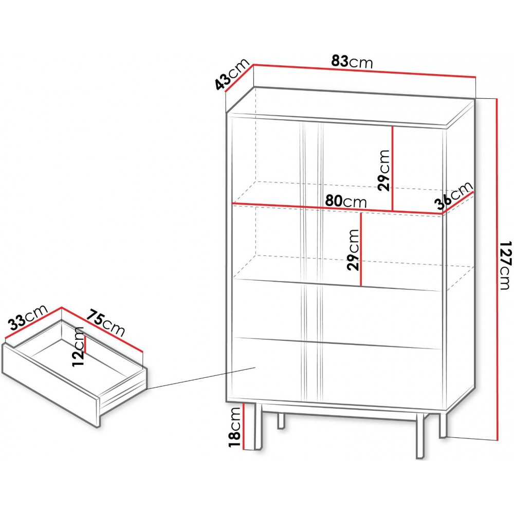 Μπουφές ψηλός Alsy Reg-Mpez Anoixto
