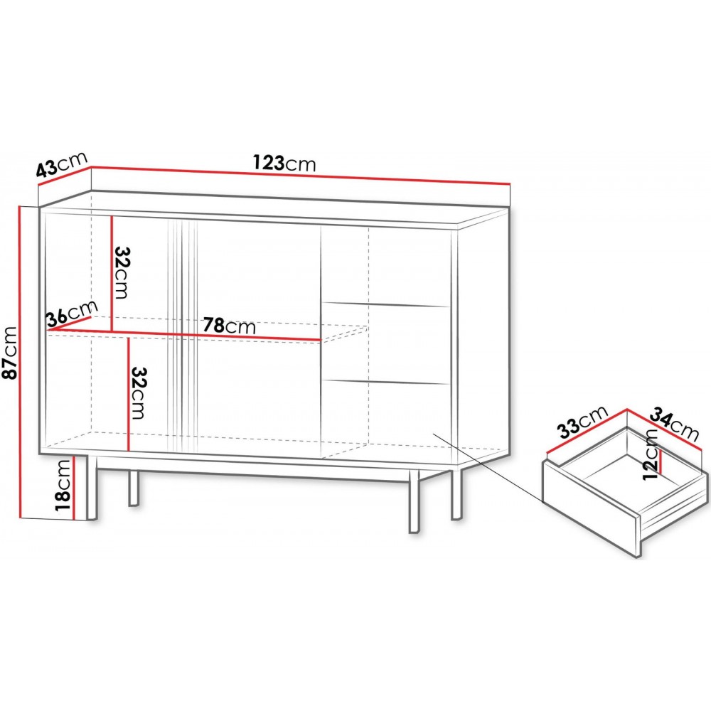 Μπουφές Alsy Reg II-Mpez Anoixto 123x43x87