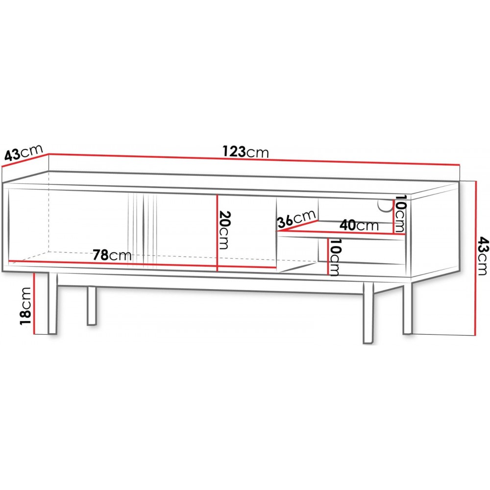 Έπιπλο τηλεόρασης Alsy Reg II-Gkri Skouro