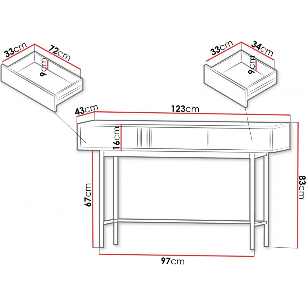 Κονσόλα Alsy Reg 123x43x83