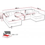 Γωνιακός καναπές Santos U-Silver Gray