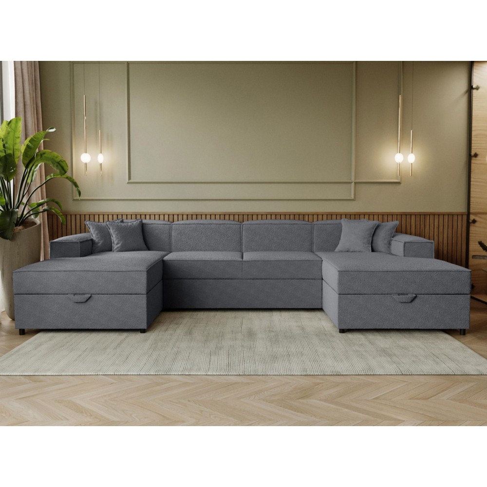 Γωνιακός καναπές Santos U-Gkri Skouro