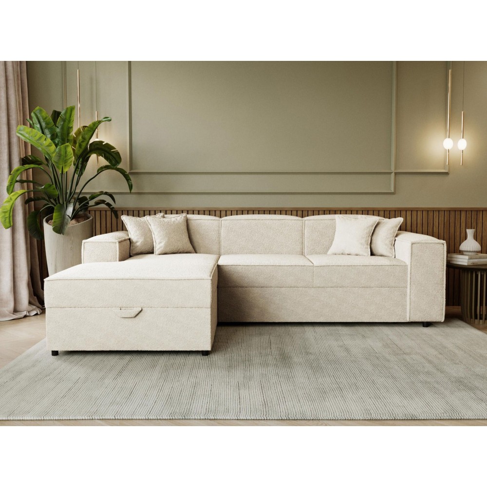 Γωνιακός καναπές Santos-Beige-Αριστερή