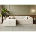 Γωνιακός καναπές Santos-Beige-Αριστερή