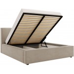 Επενδυμένο κρεβάτι Santos-Beige-140 x 200