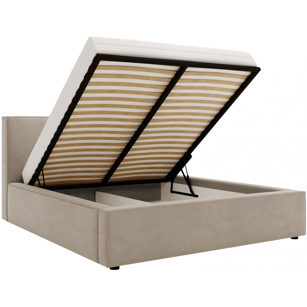 Επενδυμένο κρεβάτι Santos-Beige-160 x 200