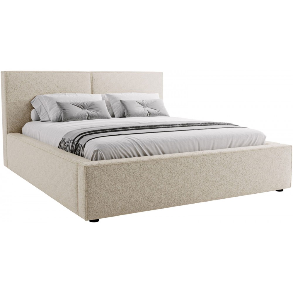 Επενδυμένο κρεβάτι Santos-Beige-200 x 200