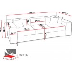 Καναπές Santos τριθέσιος-Silver Gray