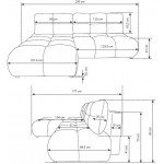 Γωνιακός καναπές Limo-Gkri Skouro-Αριστερή 230x177x90