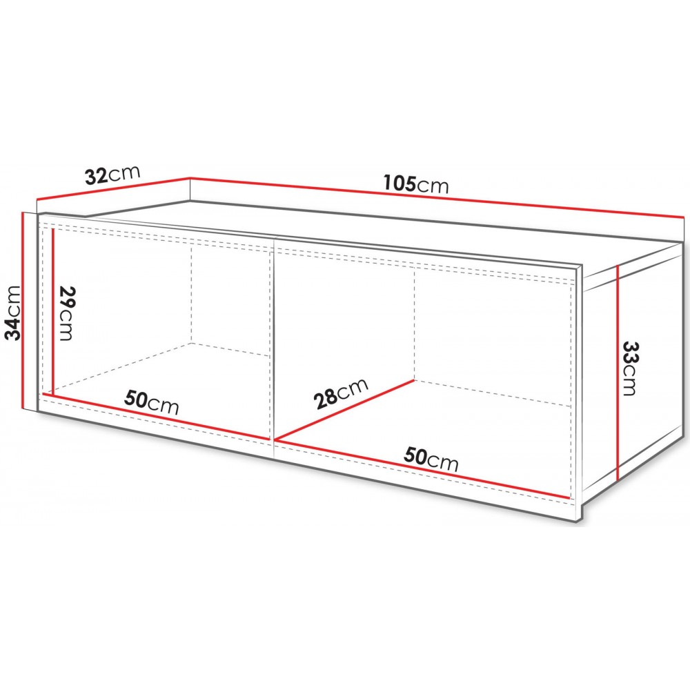 Κρεμαστό οριζόντιο ντουλάπι Calabrini-Cashmere