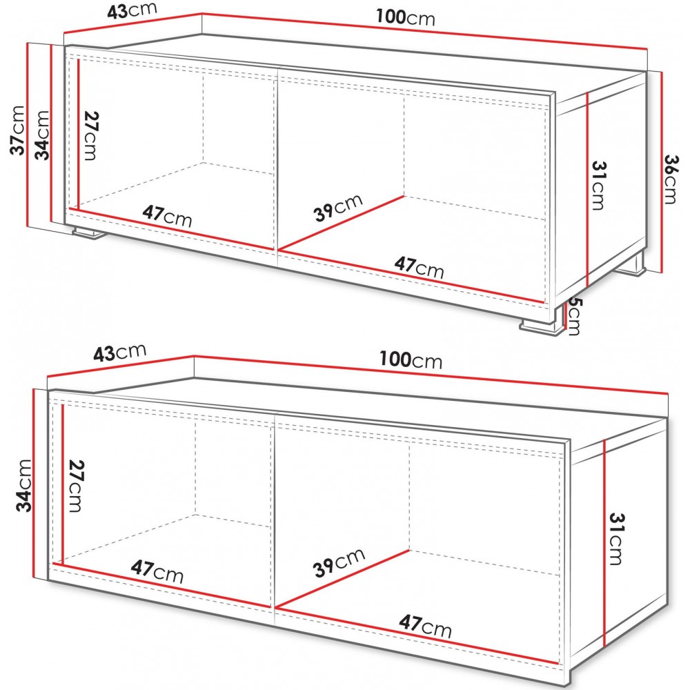 Έπιπλο τηλεόρασης Calabrini-Cashmere-Μήκος: 100 εκ.
