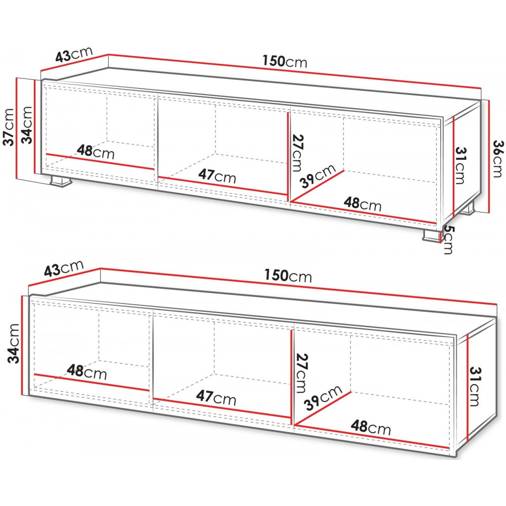 Έπιπλο τηλεόρασης Calabrini-Cashmere-Μήκος: 150 εκ.