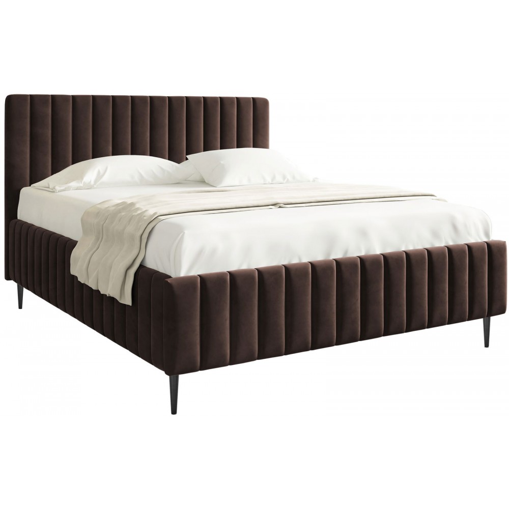 Επενδυμένο κρεβάτι Lewezo-Kafe-180 x 200