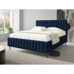 Επενδυμένο κρεβάτι Lewezo-Mple Skouro-140 x 200