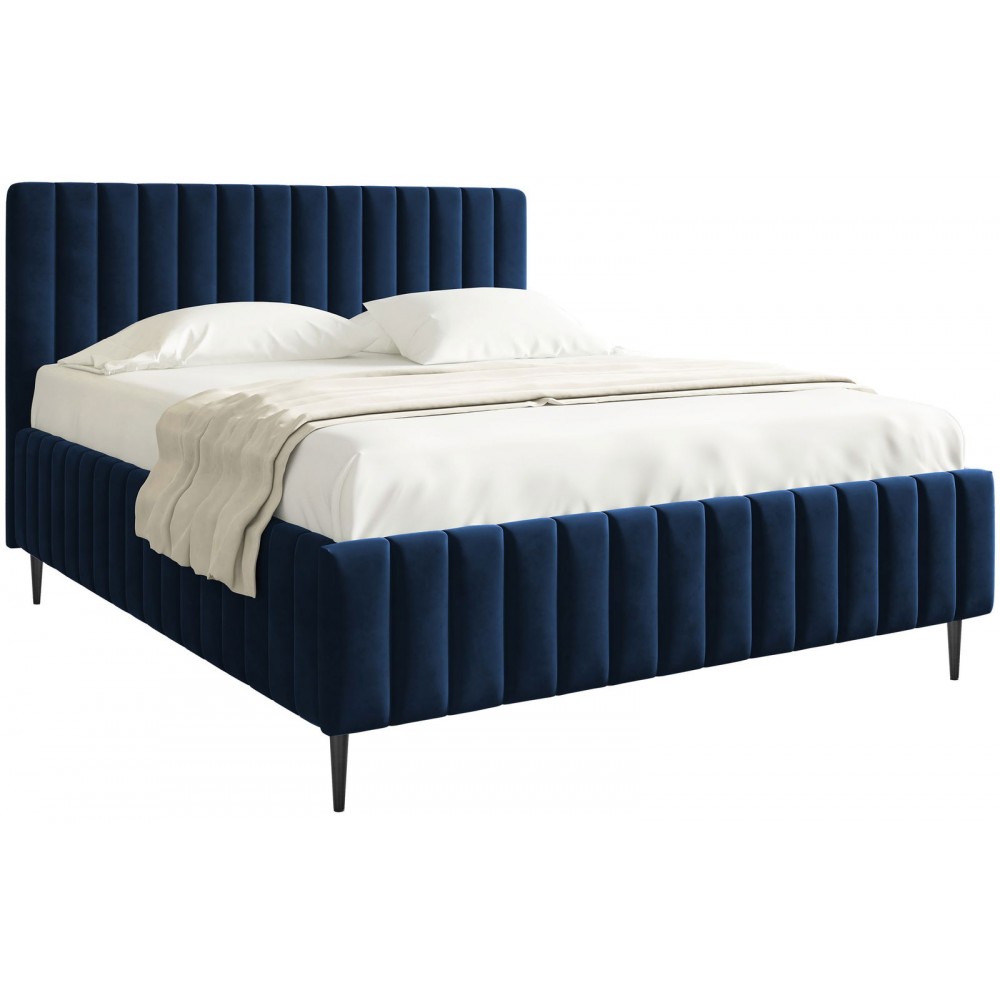 Επενδυμένο κρεβάτι Lewezo-Mple Skouro-160 x 200