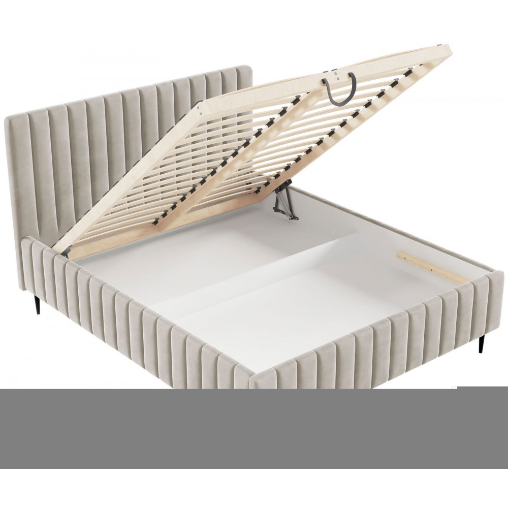 Επενδυμένο κρεβάτι Lewezo-Mple Skouro-180 x 200