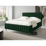 Επενδυμένο κρεβάτι Lewezo-Prasino Skouro-140 x 200