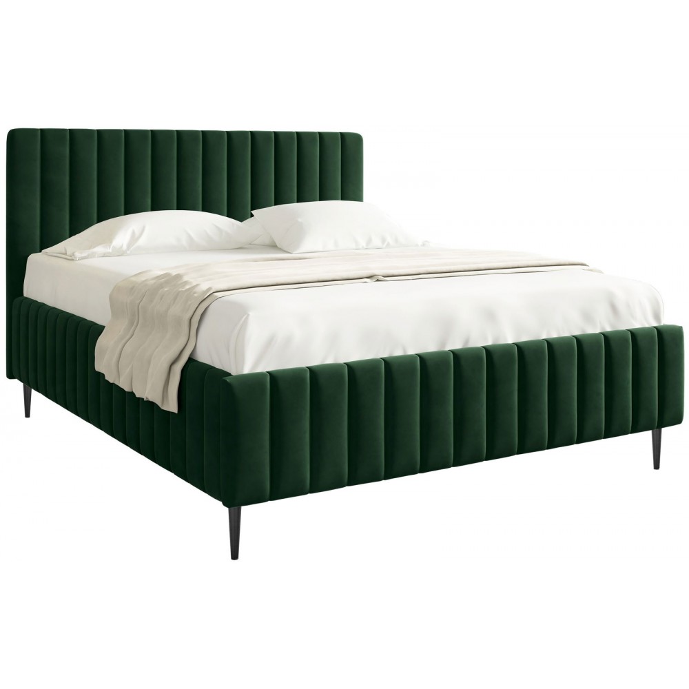 Επενδυμένο κρεβάτι Lewezo-Prasino Skouro-140 x 200