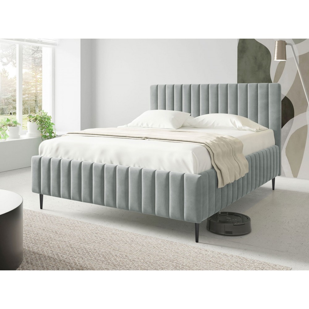 Επενδυμένο κρεβάτι Lewezo-Gkri-140 x 200