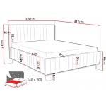Επενδυμένο κρεβάτι Lewezo-Gkri-160 x 200