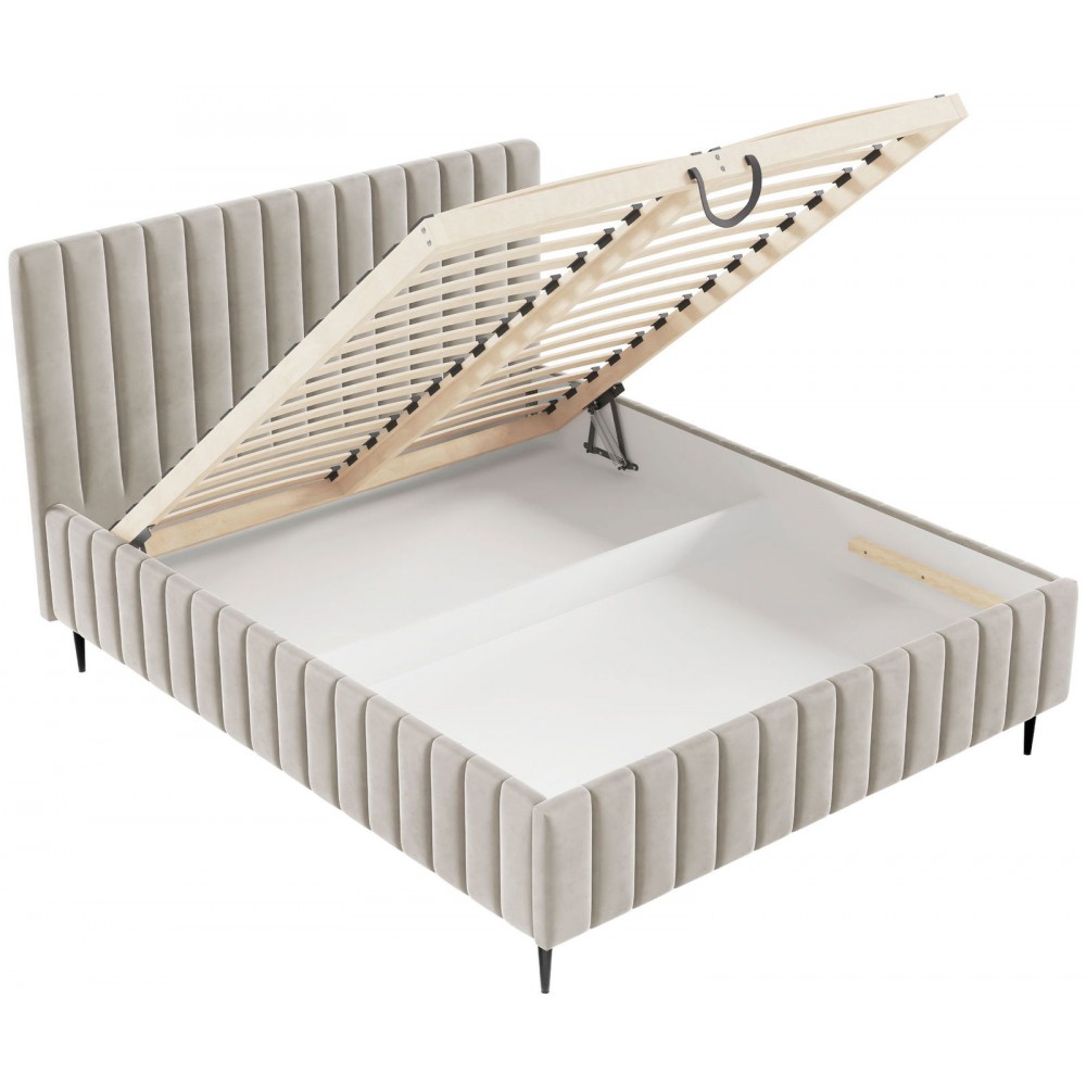 Επενδυμένο κρεβάτι Lewezo-Gkri-180 x 200