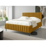 Επενδυμένο κρεβάτι Lewezo-Moustardi-140 x 200
