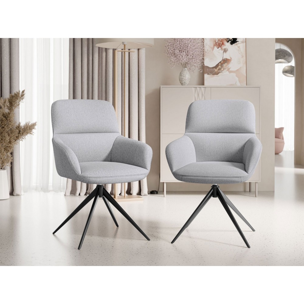 Καρέκλα Bokiz Muz 2τμχ-Gkri-Mauro