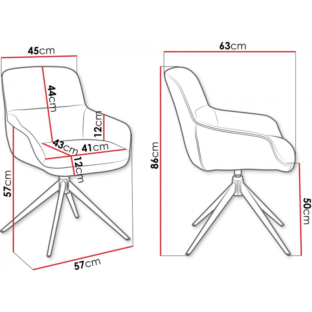 Καρέκλα Bokiz Muz 2τμχ-Gkri-Mauro