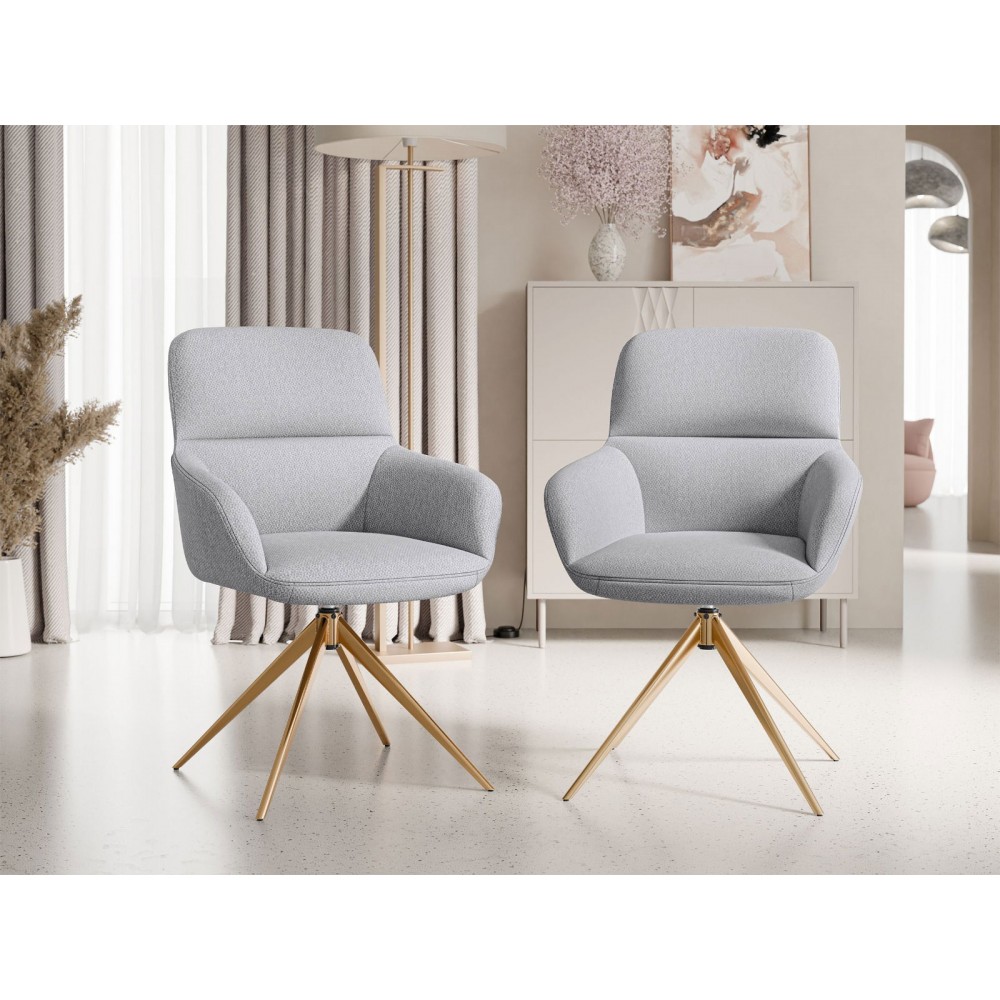 Καρέκλα Bokiz Muz 2τμχ-Gkri-Xryso