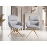 Καρέκλα Bokiz Muz 2τμχ-Gkri-Xryso