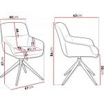 Καρέκλα Bokiz Muz 2τμχ-Gkri-Xryso