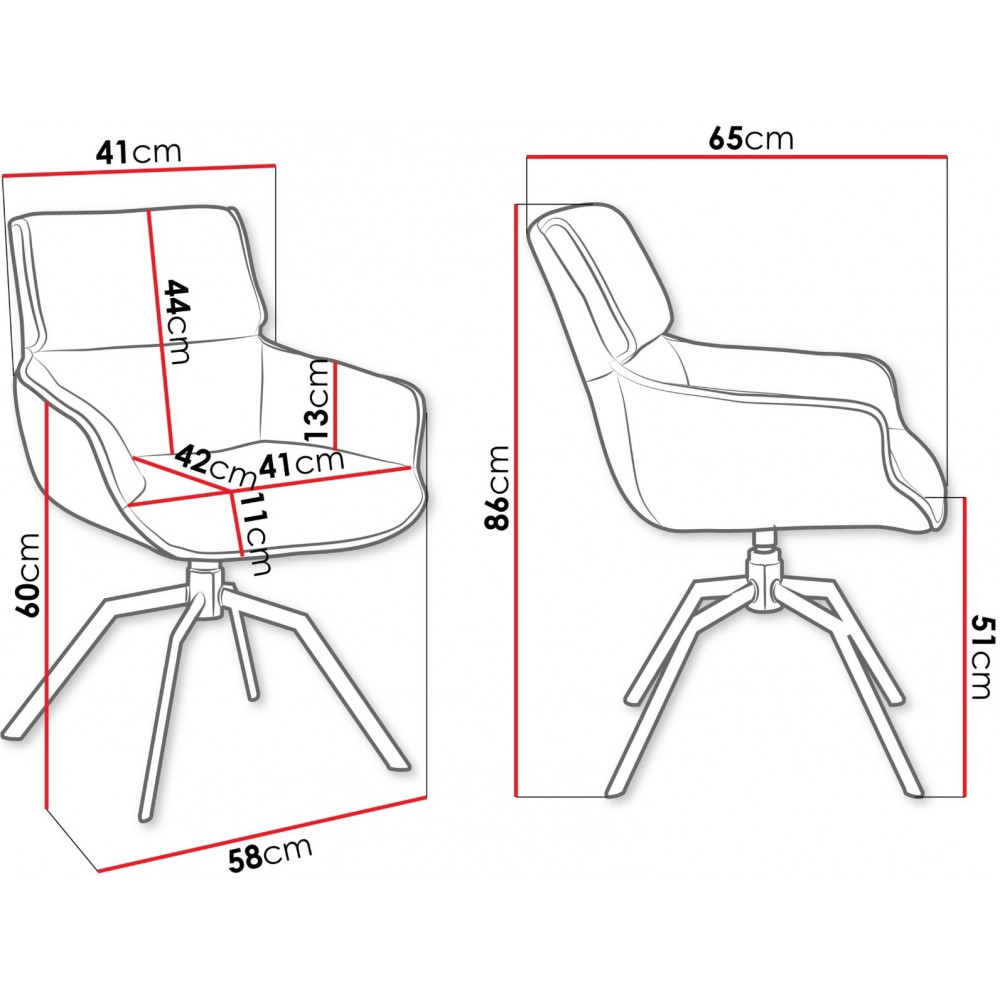 Καρέκλα Bueron Muz 2τμχ-Leuko-Mauro