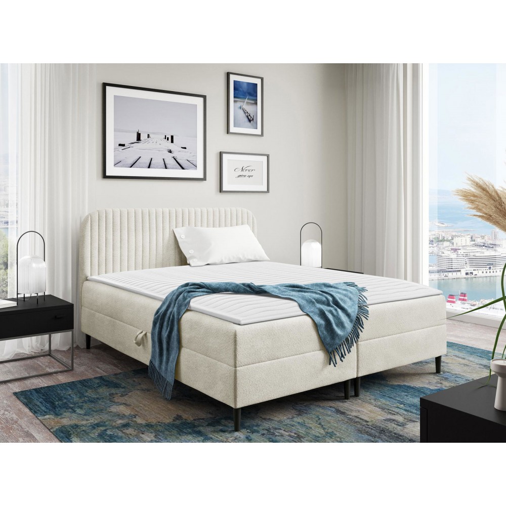 Επενδυμένο κρεβάτι Box Best I-Krem-160 x 200